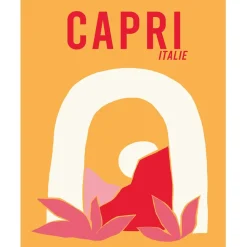 Fabrique de Styles Cadres Déco Et Affiches>Affiche "Capri Italie" jaune 30x40cm Multicolore