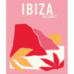 Fabrique de Styles Cadres Déco Et Affiches>Affiche "Ibiza baléares" rose 30x40cm Multicolore