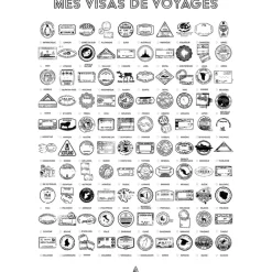 Fabrique de Styles Cadres Déco Et Affiches>Affiche visas de voyages 50x70cm