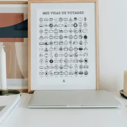 Fabrique de Styles Cadres Déco Et Affiches>Affiche visas de voyages 50x70cm