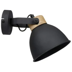 Fabrique de Styles Appliques>Applique en fer et manguier d17cm - lowri Noir Mat