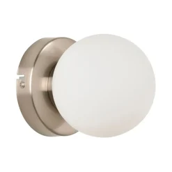 Fabrique de Styles Appliques>Applique en metal et verre h12cm alu brosse - seventy Argenté