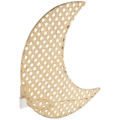 Fabrique de Styles Appliques>Applique lune en rotin et fer h11cm - Songes Naturel