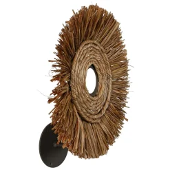 Fabrique de Styles Appliques>Applique non electrique en raphia d25cm - cuzco Naturel Foncé