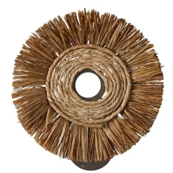Fabrique de Styles Appliques>Applique non electrique en raphia d25cm - cuzco Naturel Foncé