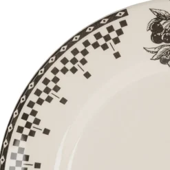 Fabrique de Styles Assiettes>Assiette à dessert en faïence d22.5cm - Damier Anthracite