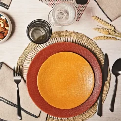 Fabrique de Styles Assiettes>Assiette à dessert en gres d21cm - vesuvio Safran