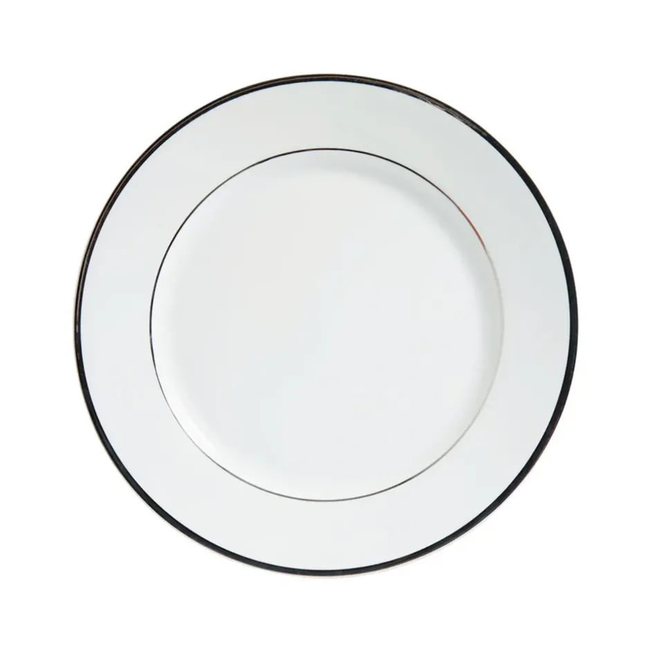 Fabrique de Styles Assiettes>Assiette à dessert en porcelaine blanc et platine d20cm - ginger Blanc, Platine