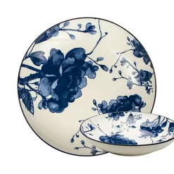 Fabrique de Styles Assiettes>Assiette creuse en cérmique d21.5cm - Peony Bleu, Blanc
