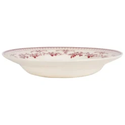 Fabrique de Styles Assiettes>Assiette creuse en faïence bordeaux d23cm - faustine Blanc