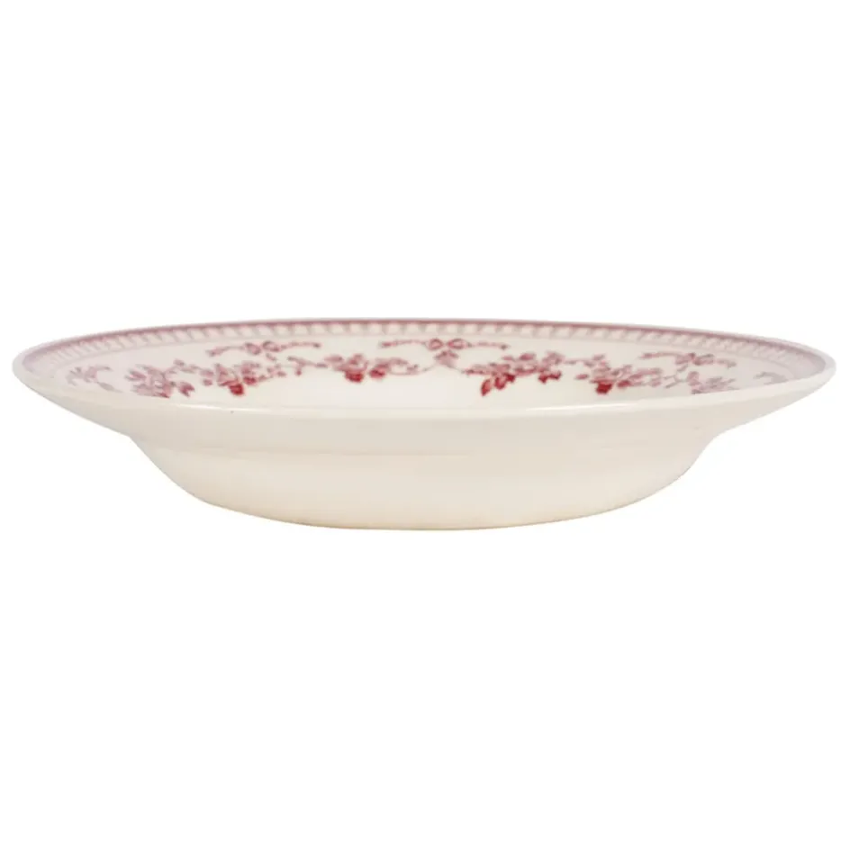 Fabrique de Styles Assiettes>Assiette creuse en faïence bordeaux d23cm - faustine Blanc