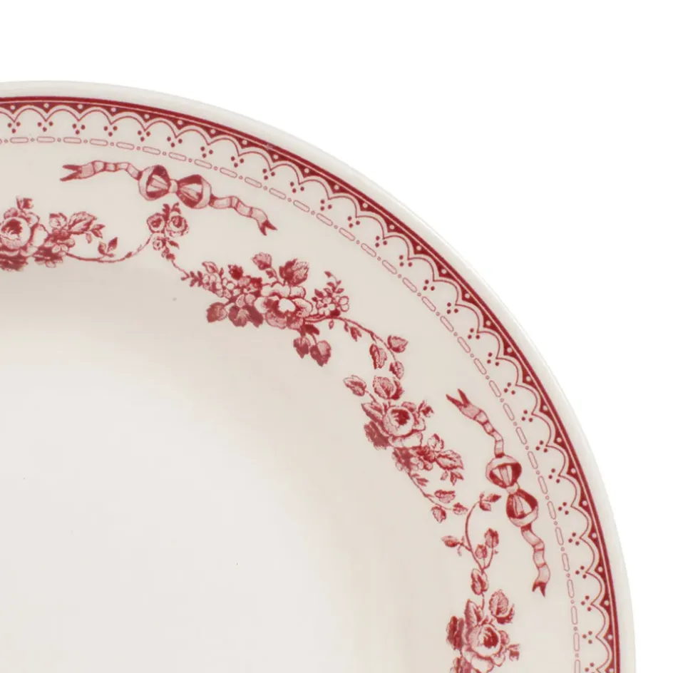 Fabrique de Styles Assiettes>Assiette creuse en faïence bordeaux d23cm - faustine Blanc