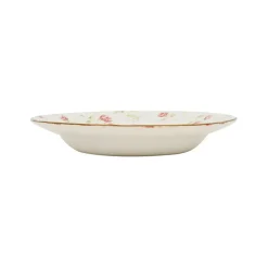 Fabrique de Styles Assiettes>Assiette creuse en faïence rose et doré d23cm - Rose Rose, Doré