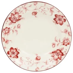 Fabrique de Styles Assiettes>Assiette creuse en faïence d23cm - Margaux Rouge