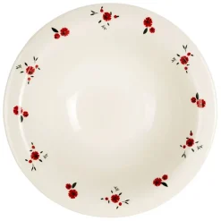 Fabrique de Styles Assiettes>Assiette creuse en faience d20cm - Paquerette Rouge