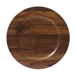 Fabrique de Styles Assiettes>Assiette décorative effet bois d33cm Marron