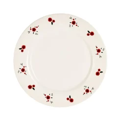 Fabrique de Styles Assiettes>Assiette dessert en faience d22.5cm - Paquerette Rouge