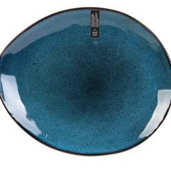 Fabrique de Styles Assiettes>Assiette galet en grès d22cm - au gres du temps Bleu