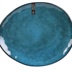 Fabrique de Styles Assiettes>Assiette galet en grès d27.5cm - au gres du temps Bleu