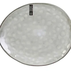 Fabrique de Styles Assiettes>Assiette galet en grès d27.5cm - au gres du temps Gris