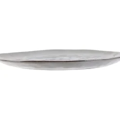 Fabrique de Styles Assiettes>Assiette galet en grès d27.5cm - au gres du temps Gris