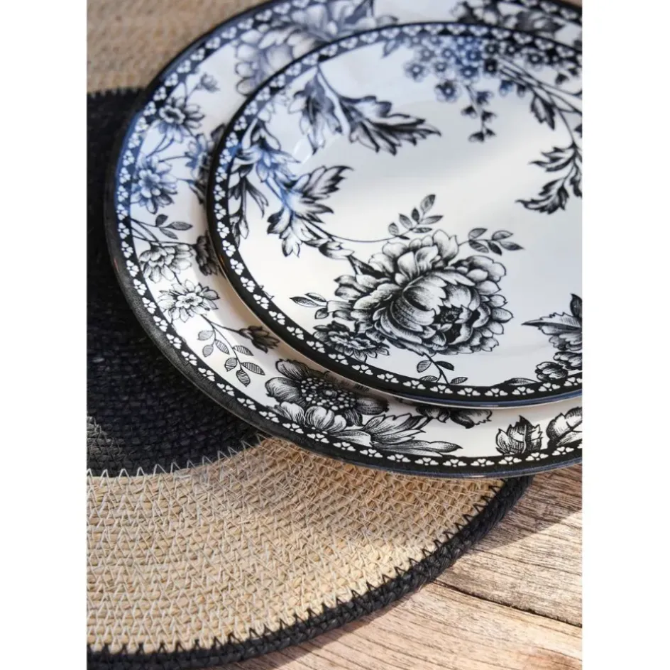 Fabrique de Styles Assiettes>Assiette plate en faïence noir d26cm - Lison Indigo