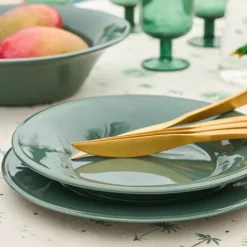 Fabrique de Styles Assiettes>Assiette plate en faïence d28.5cm - Constance Romarin