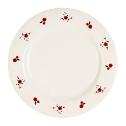 Fabrique de Styles Assiettes>Assiette plate en faience d27cm - Paquerette Rouge