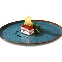 Fabrique de Styles Assiettes>Assiette plate en grès d27cm - Volga Bleu