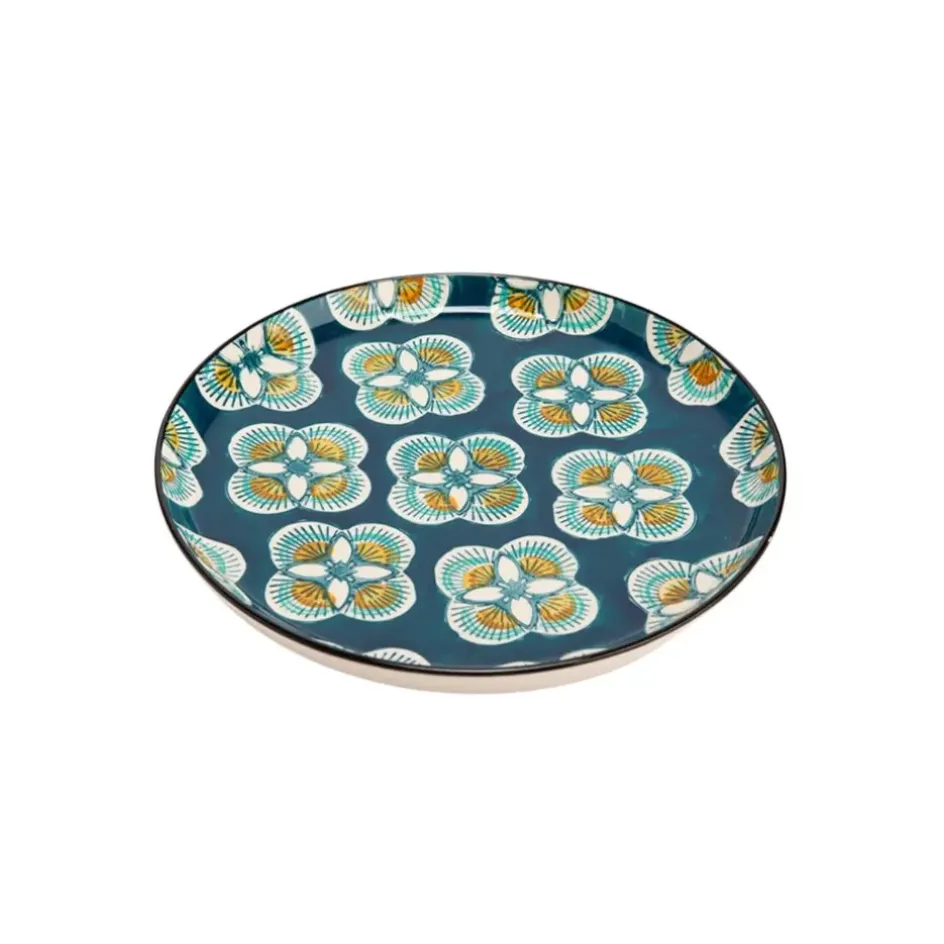 Fabrique de Styles Assiettes>Assiette plate en grès d26cm - imany Bleu
