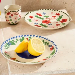 Fabrique de Styles Assiettes>Assiette plate en grès fleur d20.5cm - Bellagio Multicolore