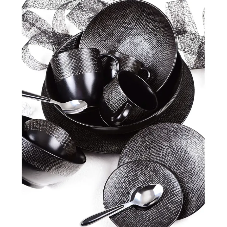 Fabrique de Styles Assiettes>Assiette plate en grès d27cm - Vesuvio Noir