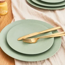 Fabrique de Styles Assiettes>Assiette plate en grès d27cm - Vesuvio Sauge