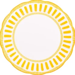 Fabrique de Styles Assiettes>Assiette plate en porcelaine d27cm - Napoli Jaune