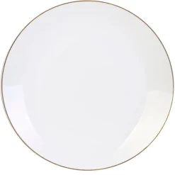 Fabrique de Styles Assiettes>Assiette plate en porcelaine lisere doré d26cm Blanc, Doré