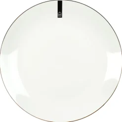 Fabrique de Styles Assiettes>Assiette plate en porcelaine lisere doré d26cm Blanc, Doré