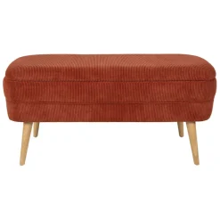 Fabrique de Styles Bancs Et Banquettes>Banc coffre en velours côtelé - Eleonor Terracotta