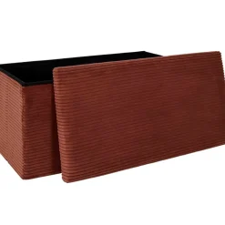 Fabrique de Styles Bancs Et Banquettes>Banc coffre pliable en tissu côtelé - Scarlett Terracotta