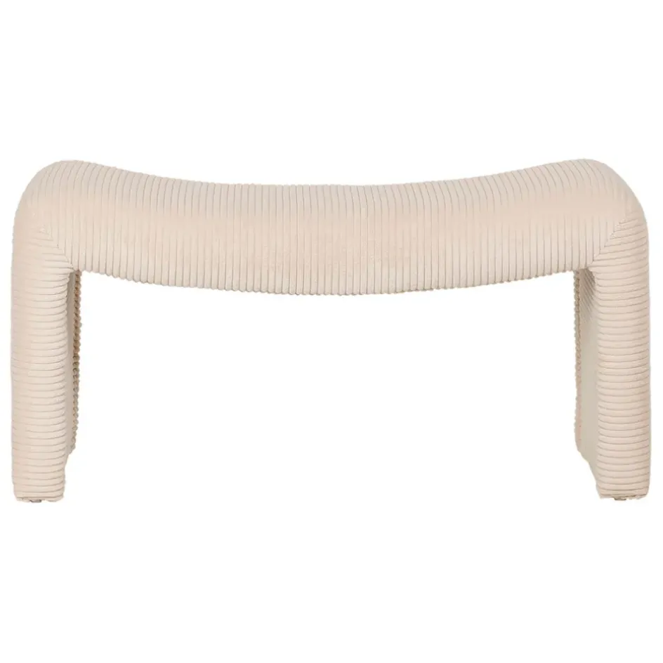 Fabrique de Styles Bancs Et Banquettes>Banc en velours côtelé écru - Minimal Ecru