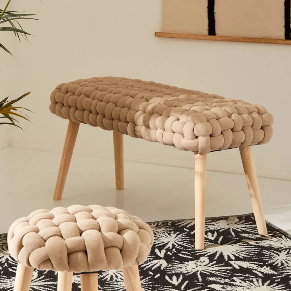 Fabrique de Styles Bancs Et Banquettes>Banc en tissu et pin - Element Naturel