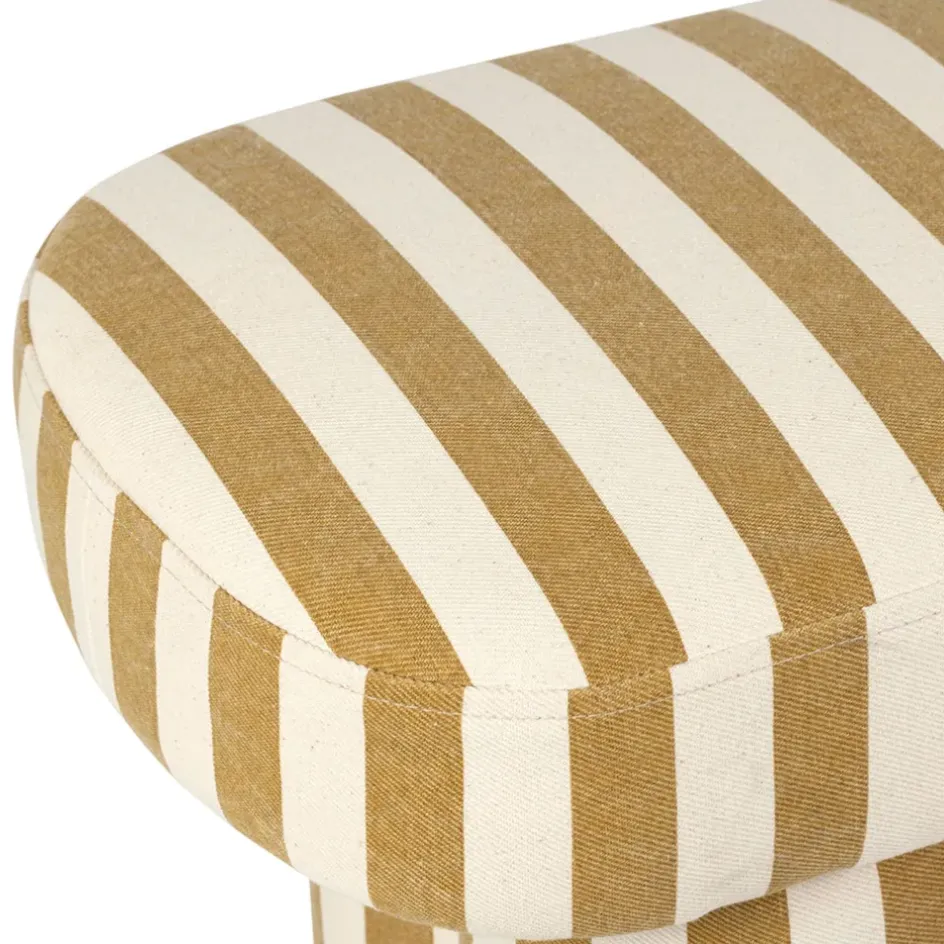 Fabrique de Styles Bancs Et Banquettes>Banc rayé en coton et bois d'hévéa - Belly Camel