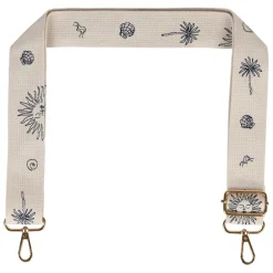 Fabrique de Styles Accessoires Mode>Bandoulière brodée réglable en coton écru et Bleu