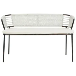 Fabrique de Styles Bancs Et Banquettes>Banquette 2 places en fer noir et coton beige - Cobalt Beige , noir