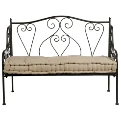 Fabrique de Styles Bancs Et Banquettes>Banquette 2 places en fer forge - Volute Brun