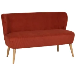 Fabrique de Styles Bancs Et Banquettes>Banquette 2 places en velours côtelé - Eleonor Terracotta