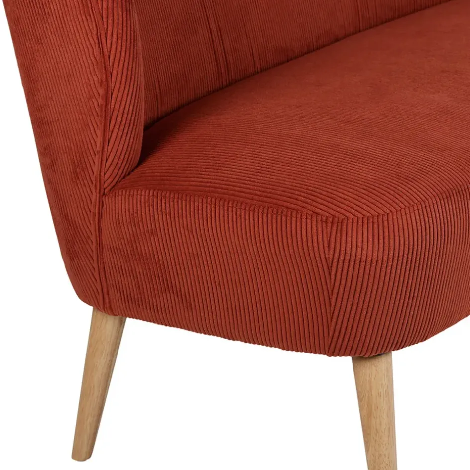 Fabrique de Styles Bancs Et Banquettes>Banquette 2 places en velours côtelé - Eleonor Terracotta