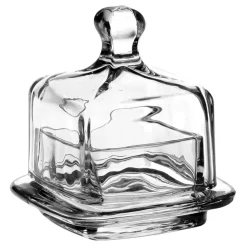 Fabrique de Styles Accessoires De Table>Beurrier carré beurrier en Verre Transparent
