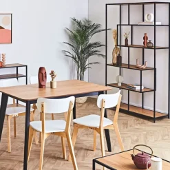 Fabrique de Styles Bibliothèques Et Étagères>Bibliotheque industrielle en métal et chêne - Senzo Naturel