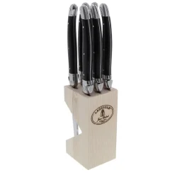 Fabrique de Styles Couverts>Bloc de 6 couteaux à steak en inox - laguiole Noir