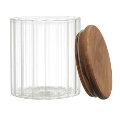 Fabrique de Styles Pots Et Bocaux>Bocal en verre avec couvercle en acacia 50cl Naturel